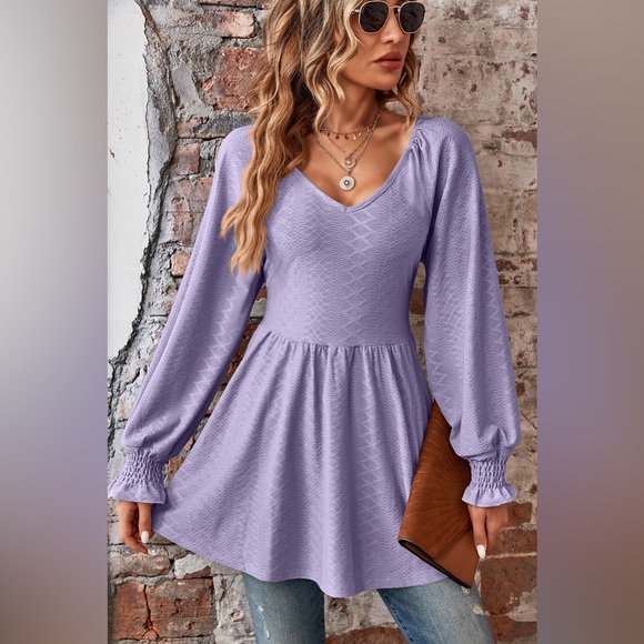 Love Spell Peplum Blouse Long Sleeve - Picture 2 of 5